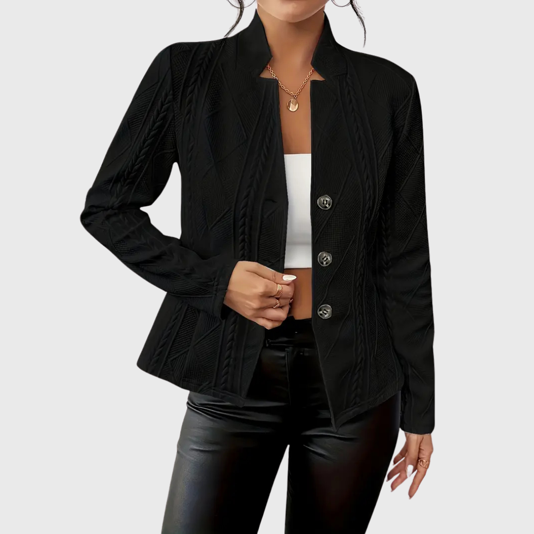 Sofía – Stilvolle Strick Damenjacke mit Knopfleiste