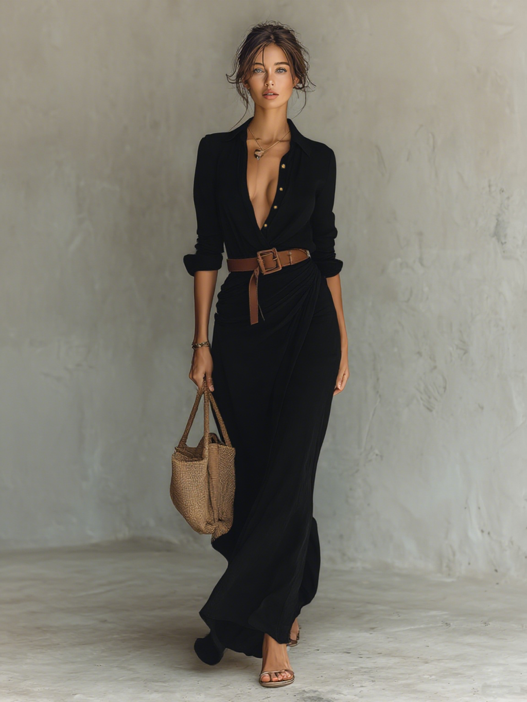 Marika – Fließendes Maxikleid im eleganten Modern-Chic für Damen