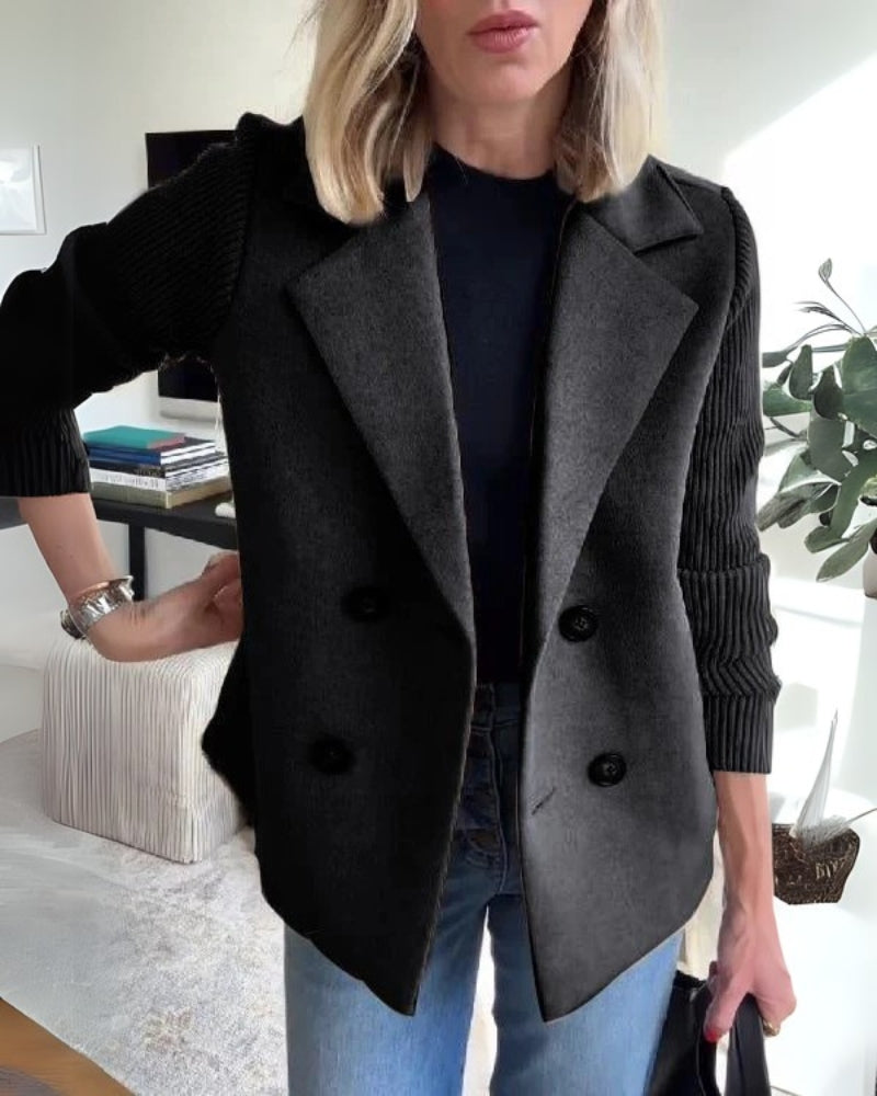 Lucía – Elegante Damen Knit Blazer-Weste mit klassischem Revers