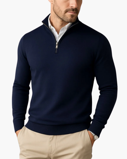 Henry – Moderner Feinstrick Herren Troyer Pullover