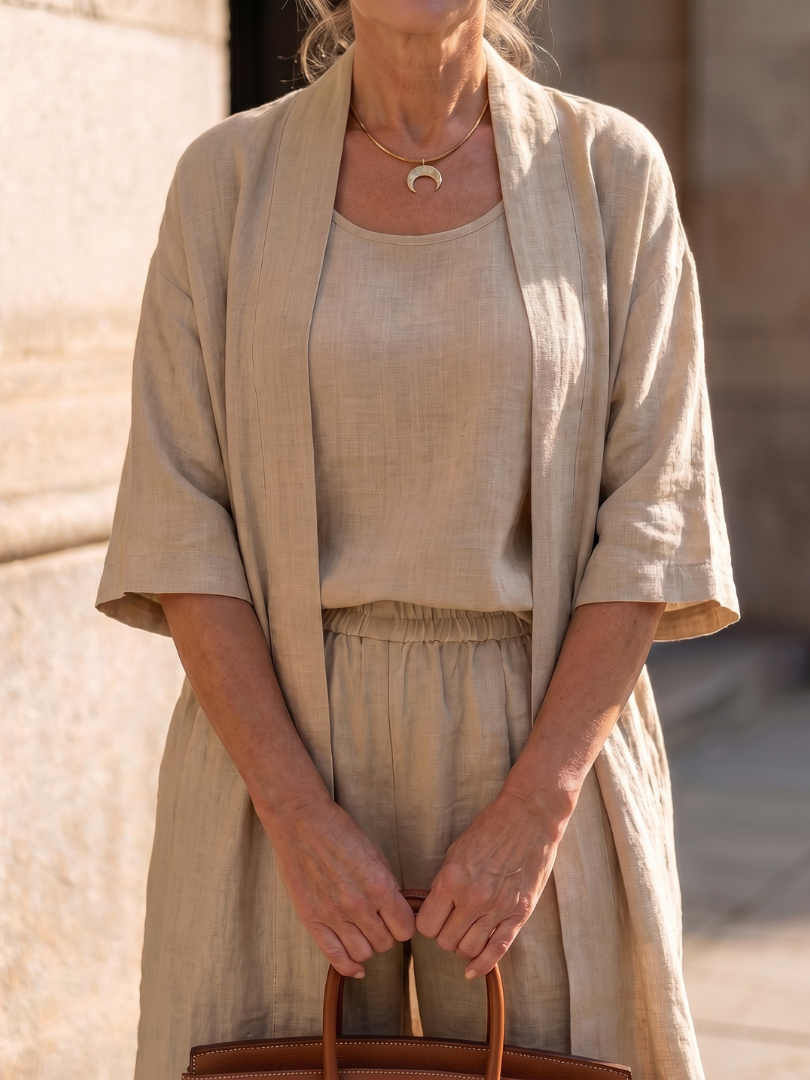 Damen Zweiteiliges Outfit mit lässigem Oberteil und bequemen Hosen - J&B - 7 - Annoboutique