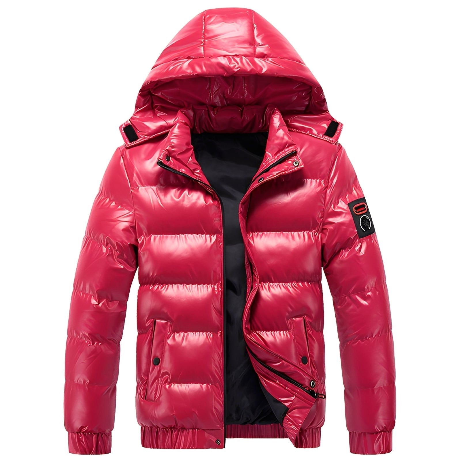 Leon – Glänzende Steppjacke mit Kapuze für Herren