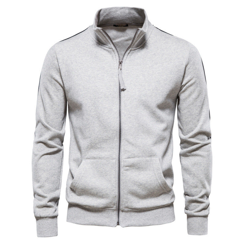 Ethan – Minimalistische Herren Zip-Sweatjacke mit Stehkragen