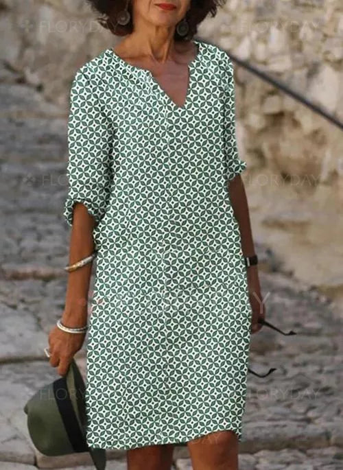 Elena – Elegantes Sommer Damen Kleid mit Muster