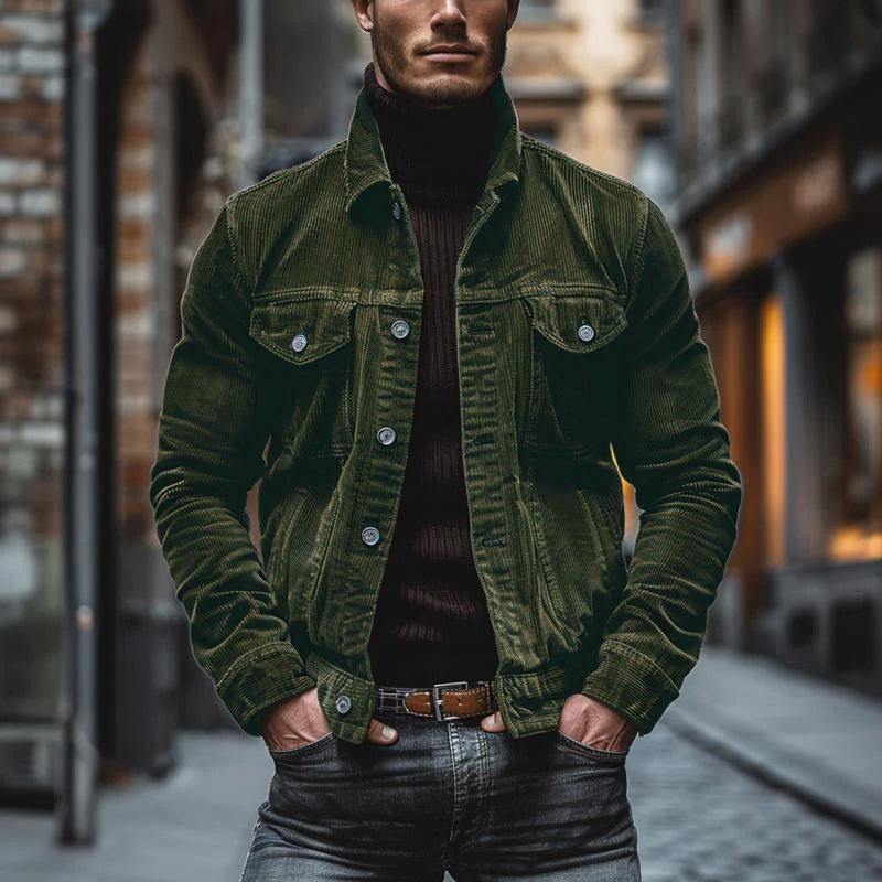 Rafael - Herren Cordjacke mit Knopfleiste