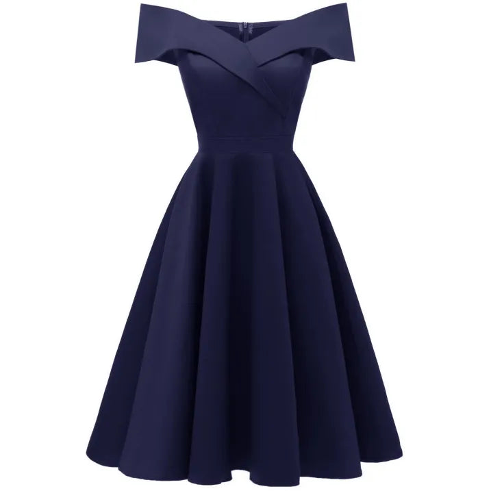 Abendkleid Damen schulterfrei A-Linie mit taillierter Silhouette - 1 - Annoboutique