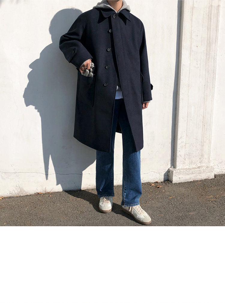 Ethan – Herren Wollmantel Oversize mit Knopfleiste