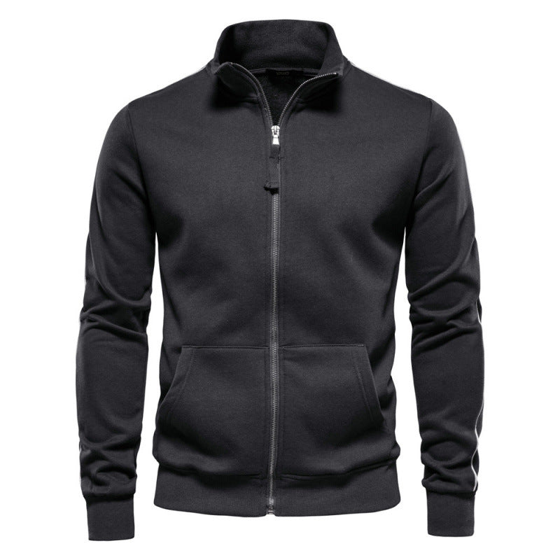 Ethan – Minimalistische Herren Zip-Sweatjacke mit Stehkragen