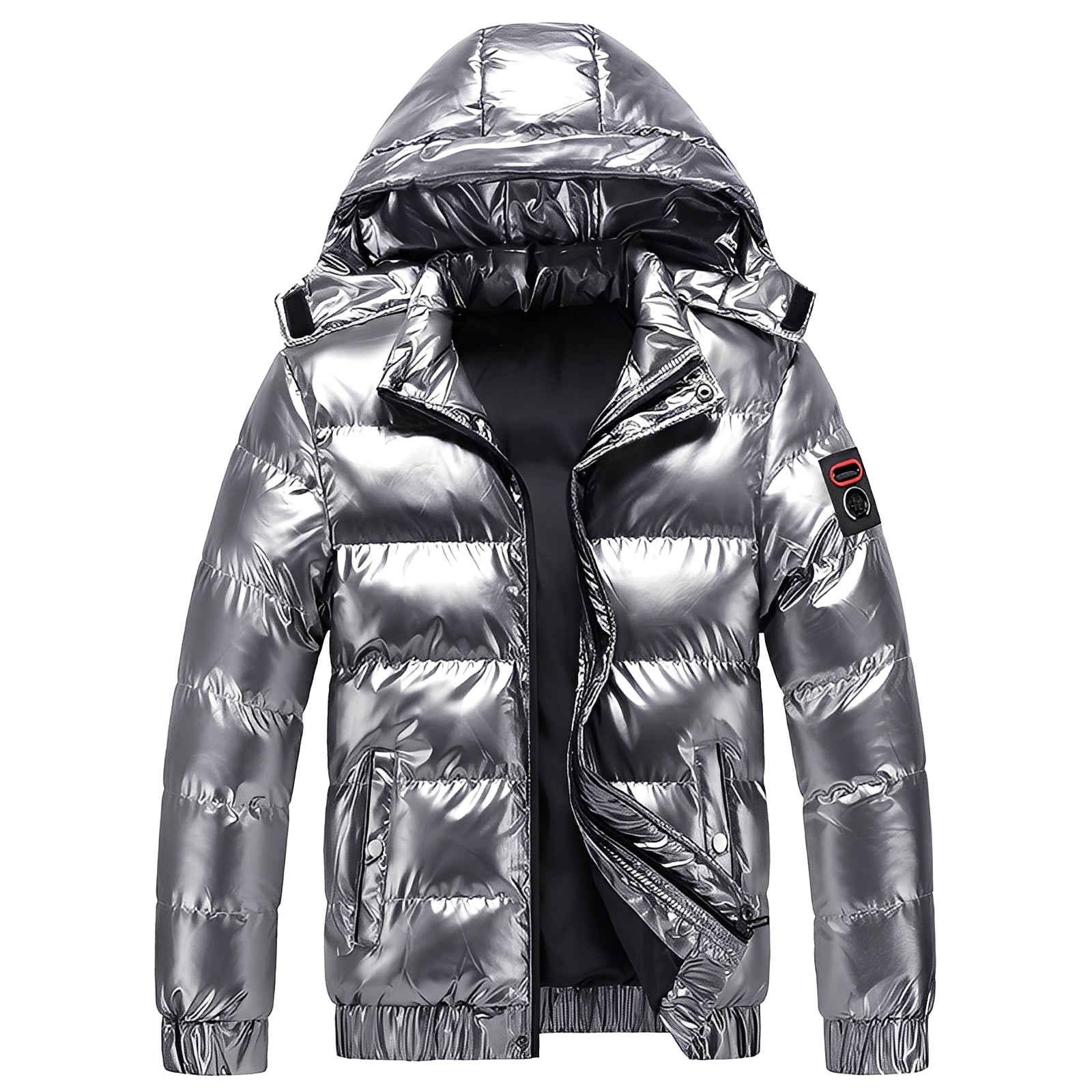Leon – Glänzende Steppjacke mit Kapuze für Herren