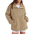 Amaya – Damen Teddyjacke mit Reißverschluss und Taschen
