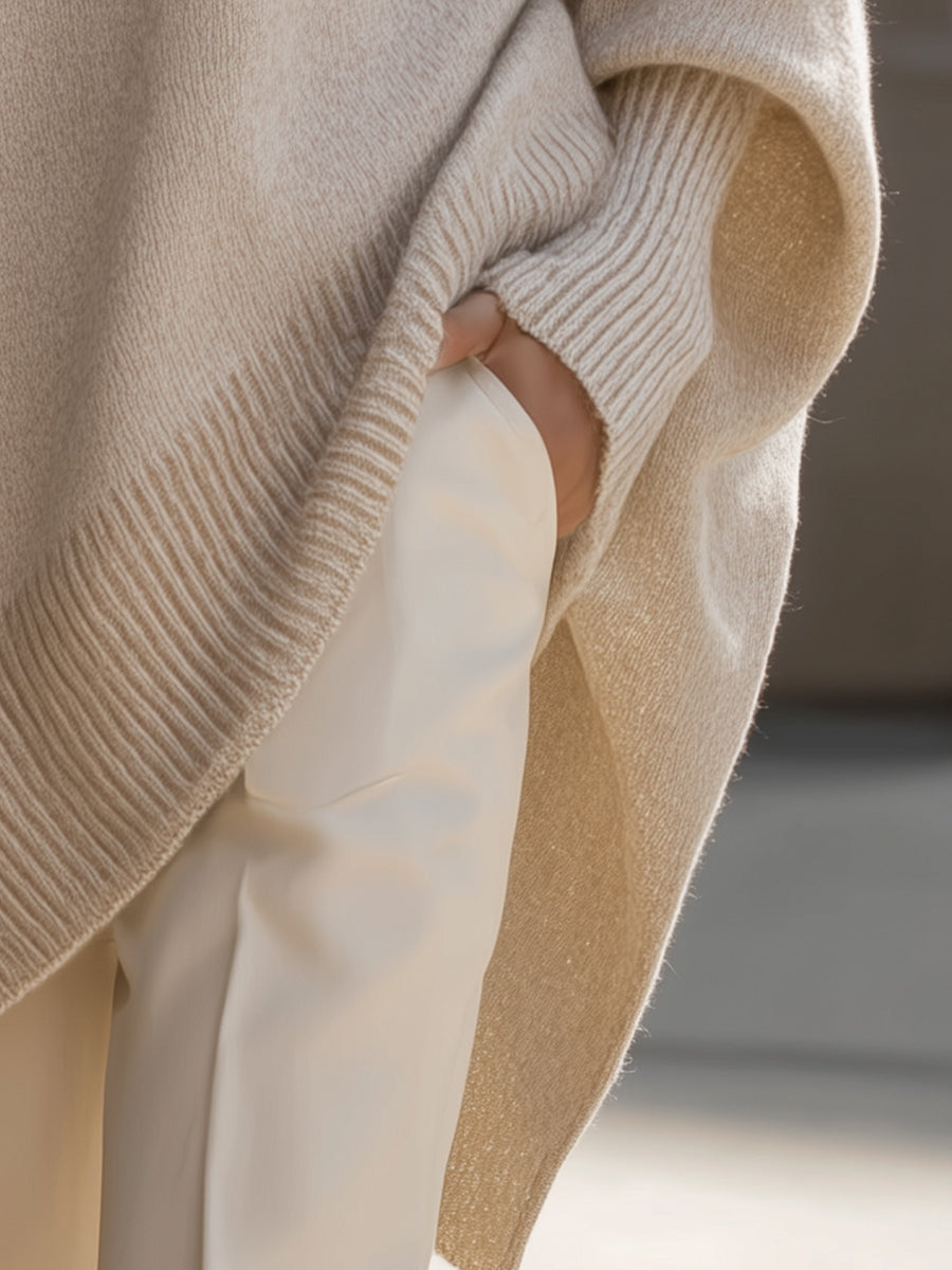 Elena – Elegantes Oversize-Strickponcho Damenoberteil