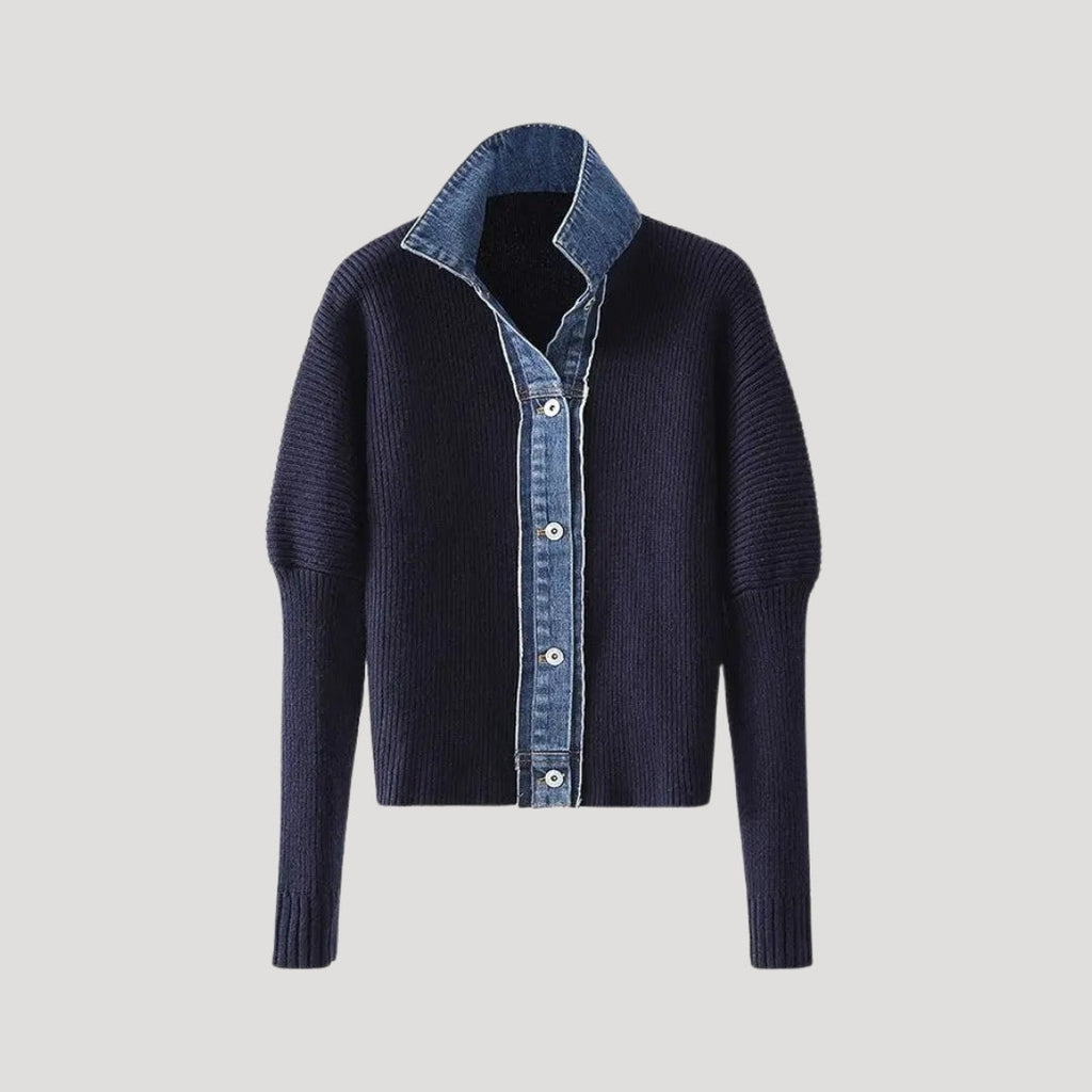 Lydia – Strukturierter Damen Cardigan mit Hemdkragen
