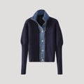 Lydia – Strukturierter Damen Cardigan mit Hemdkragen