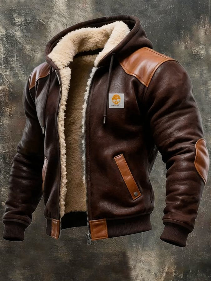 Jack – Robuste Lammfelloptik Herren Winterjacke mit Kapuze