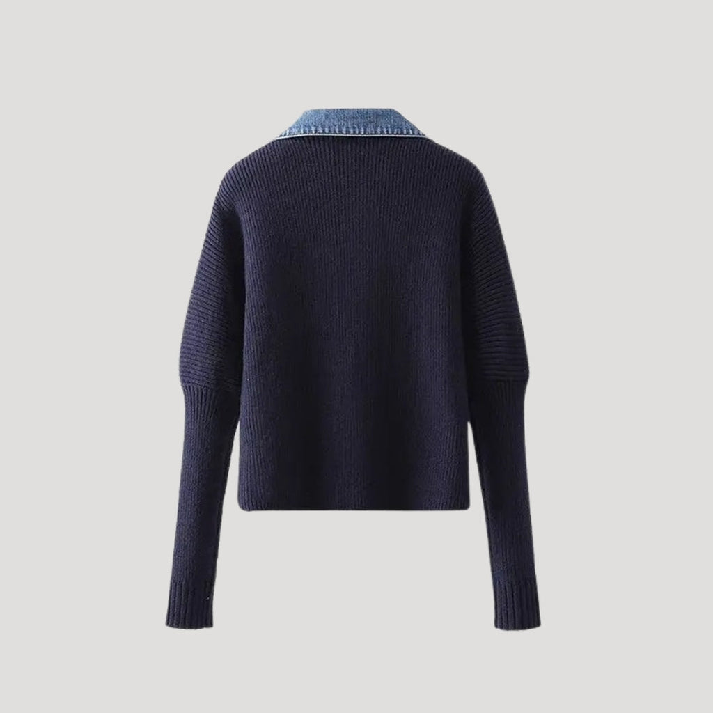 Lydia – Strukturierter Damen Cardigan mit Hemdkragen