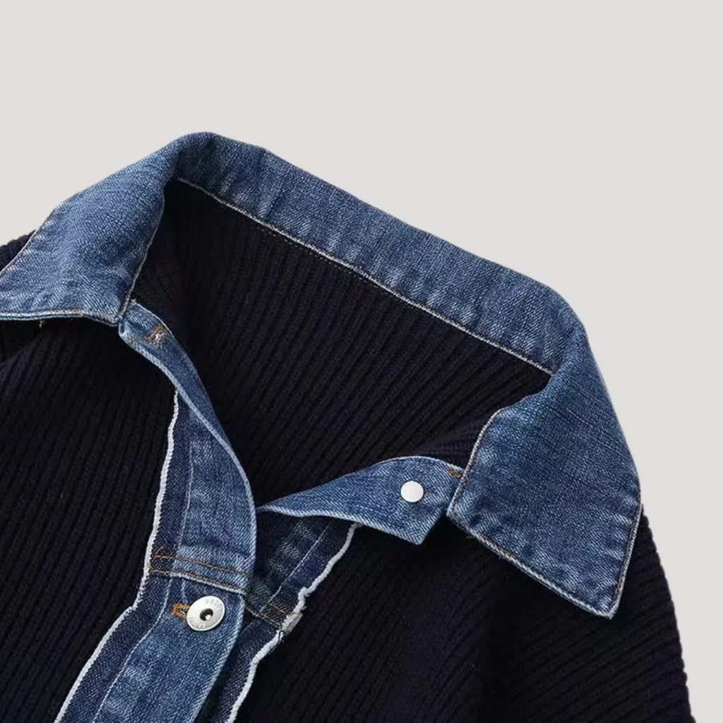 Lydia – Strukturierter Damen Cardigan mit Hemdkragen