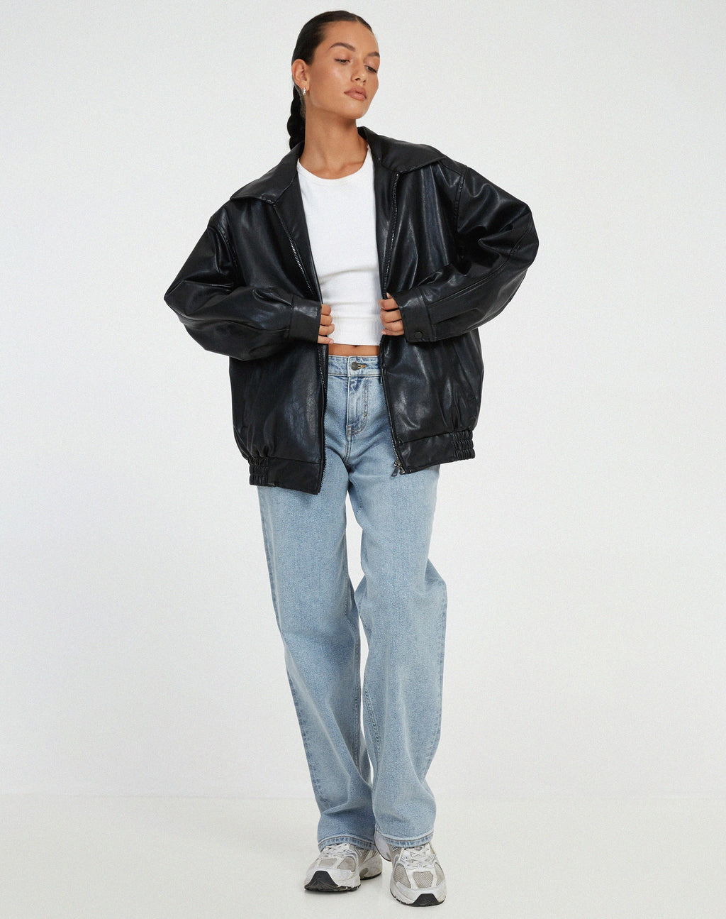 Isabela – Oversize-Kunstlederjacke für Damen