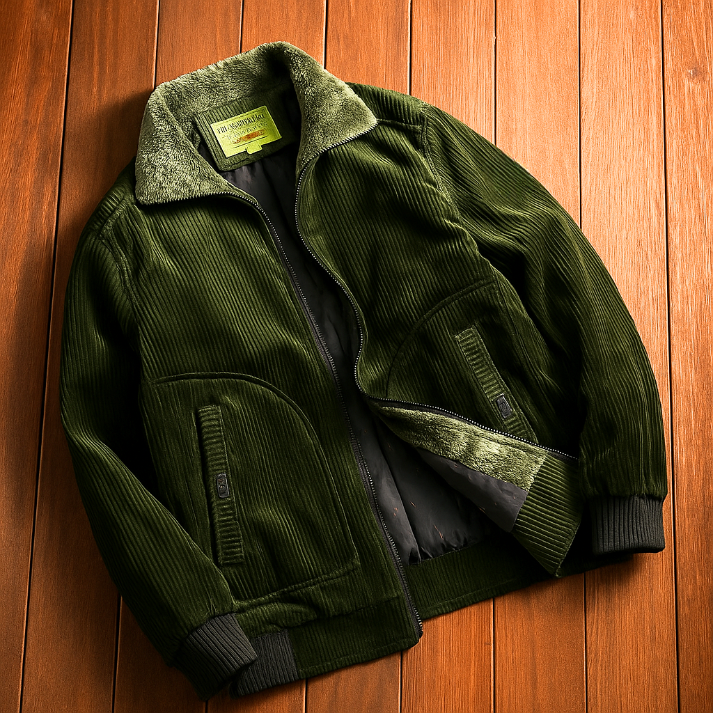 Rowan – Plush-Lined Corduroy Zip Jacket for Men