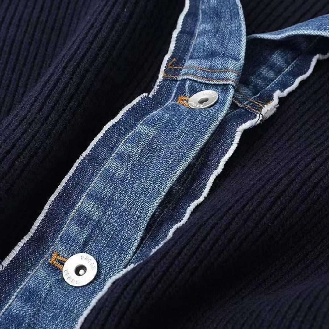 Lydia – Strukturierter Damen Cardigan mit Hemdkragen