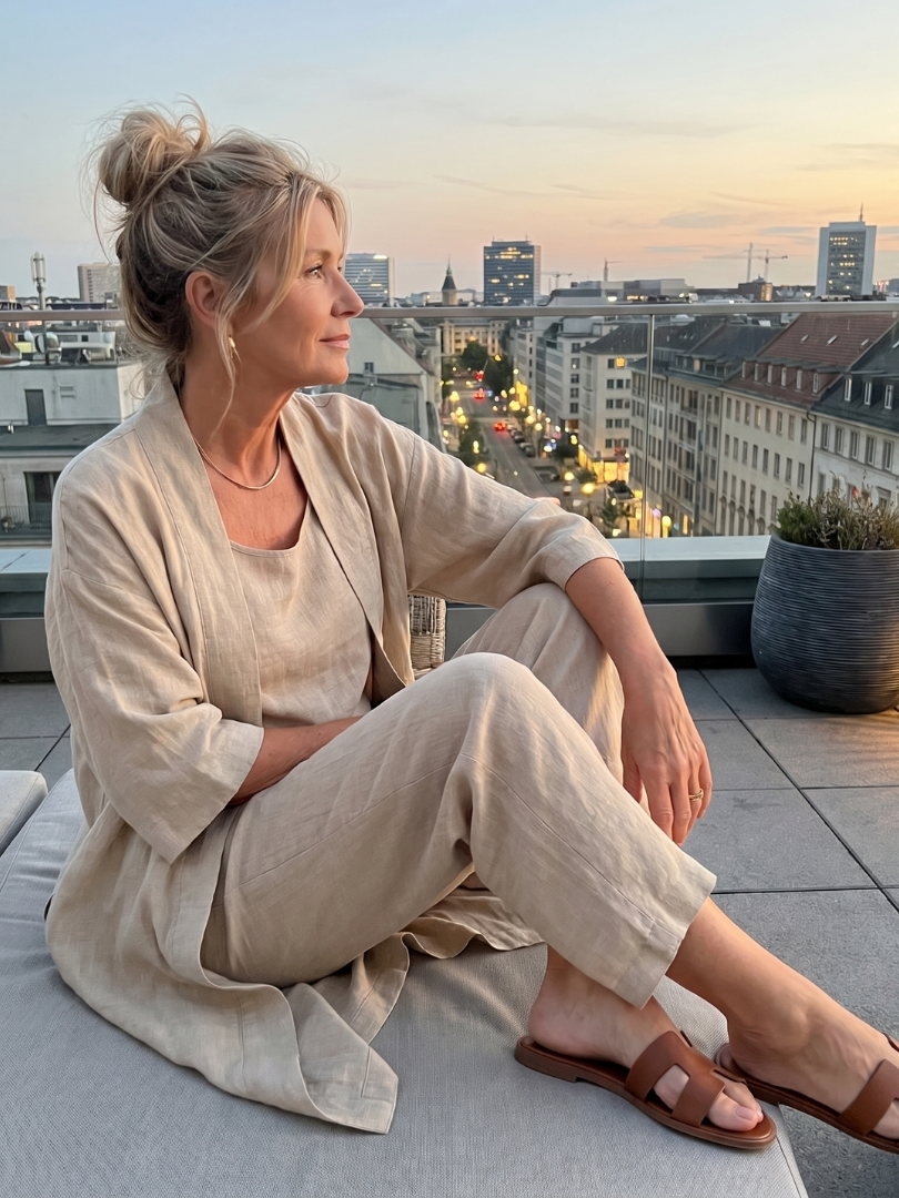 Damen Zweiteiliges Outfit mit lässigem Oberteil und bequemen Hosen - J&B - 9 - Annoboutique