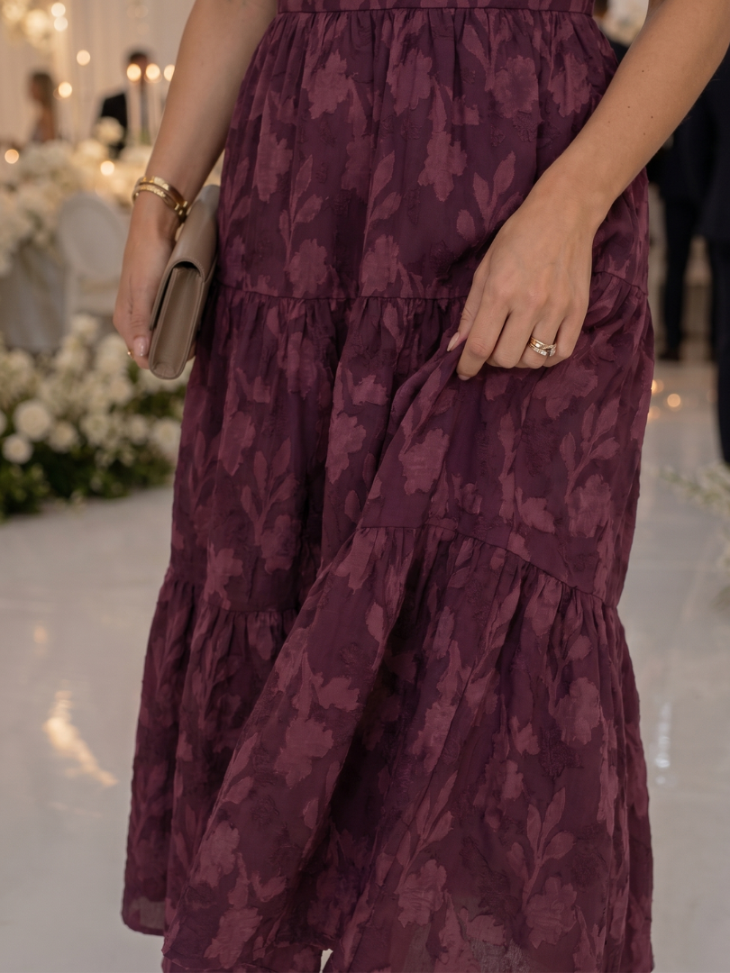 Elegantes Midi-Kleid für Damen mit floralem Muster und Puffärmeln - J&B - 9 - Annoboutique