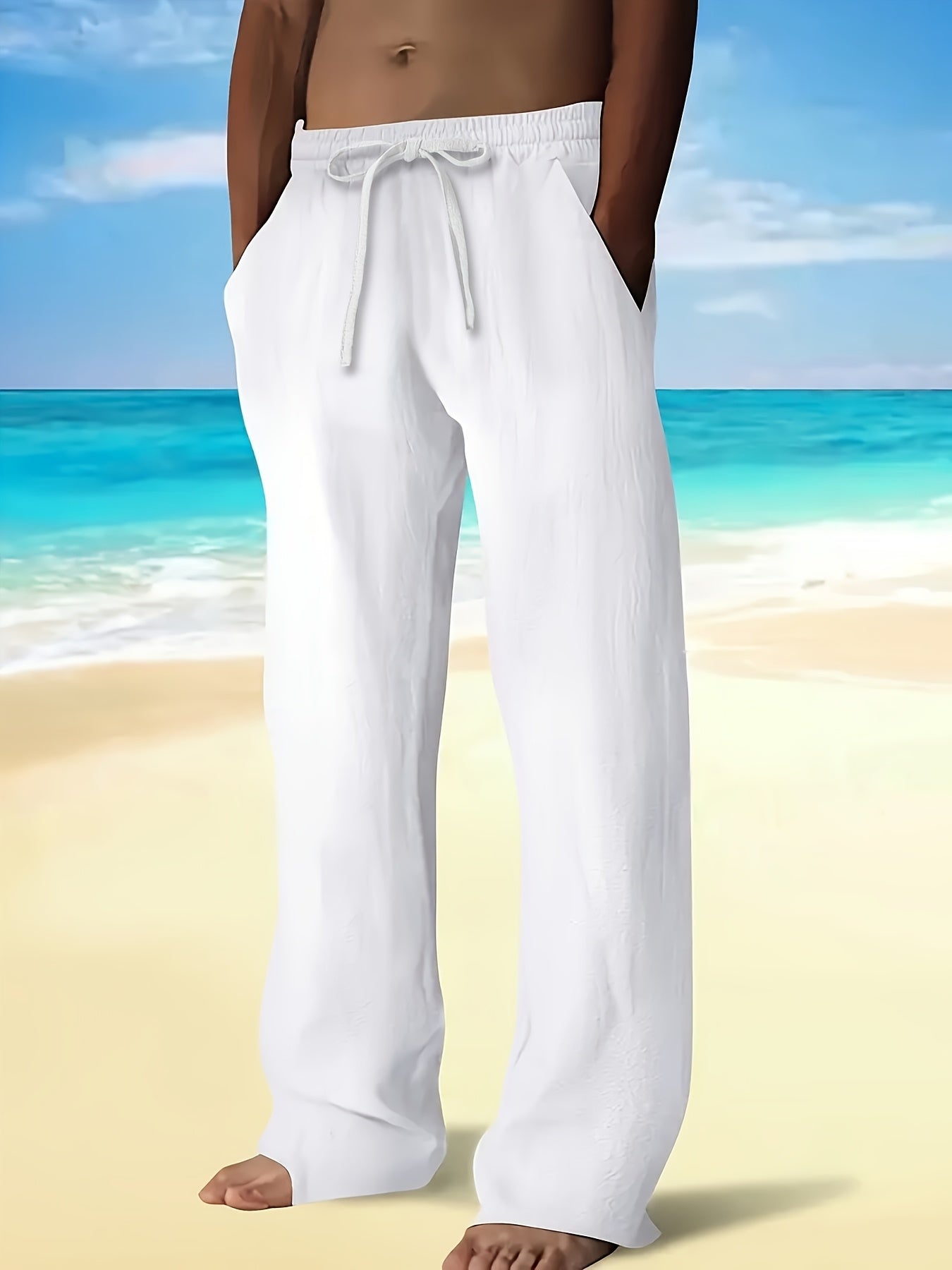 Finn – Lässige Leinen Strandhose Mit Kordelzug