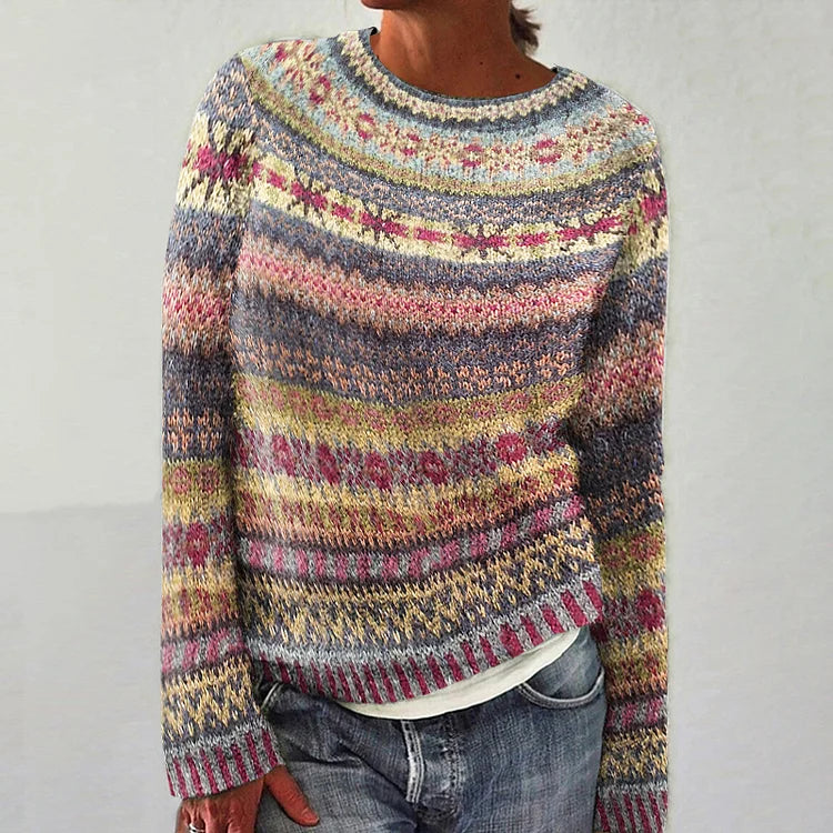 Sophie – Damen Strickpullover mit nordischem Muster