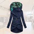 Lucía – Stylische Damen Longjacke mit besonderem Kapuzendesign