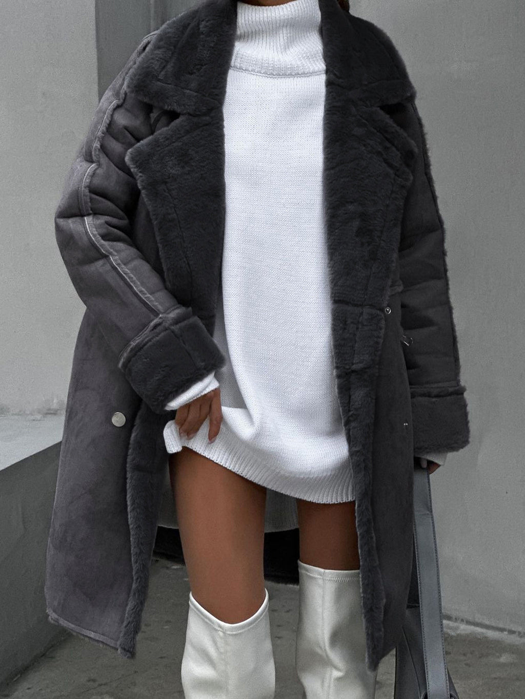 Eleanor – Eleganter Damen Wintermantel mit Teddy-Futter und Knopfleiste