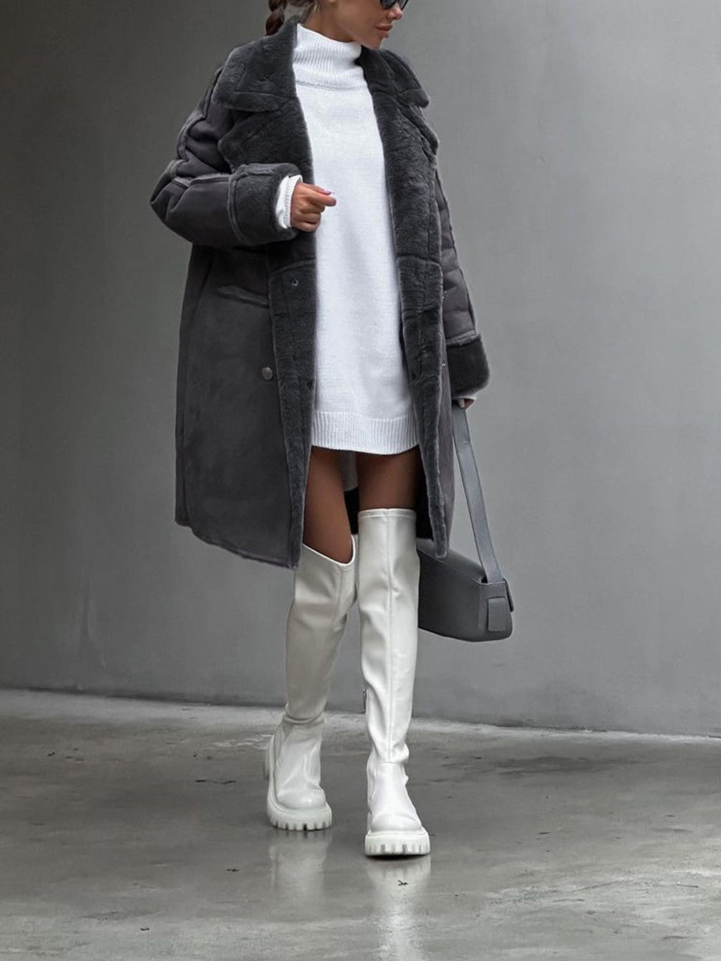 Eleanor – Eleganter Damen Wintermantel mit Teddy-Futter und Knopfleiste