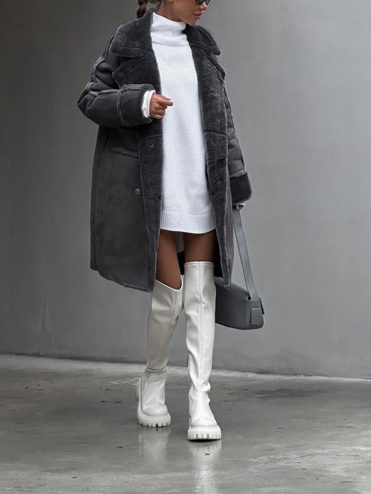 Eleanor – Eleganter Damen Wintermantel mit Teddy-Futter und Knopfleiste