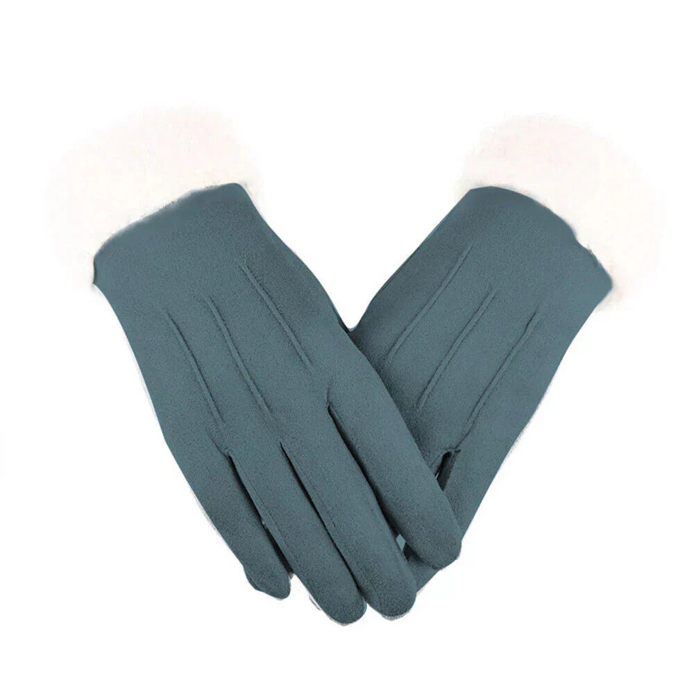 Lucia – Wildleder-Handschuhe mit Kunstfellfutter für Damen
