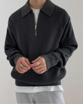 Leon – Strickpullover mit halbem Reißverschluss für Herren