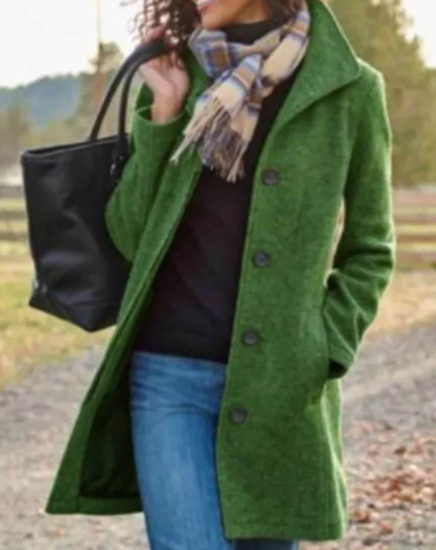 Sofia - Damen Wintermantel braun Woll mantel elegant casual