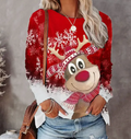 Mira – Verspielter Rentier-Print Damen Sweatshirt