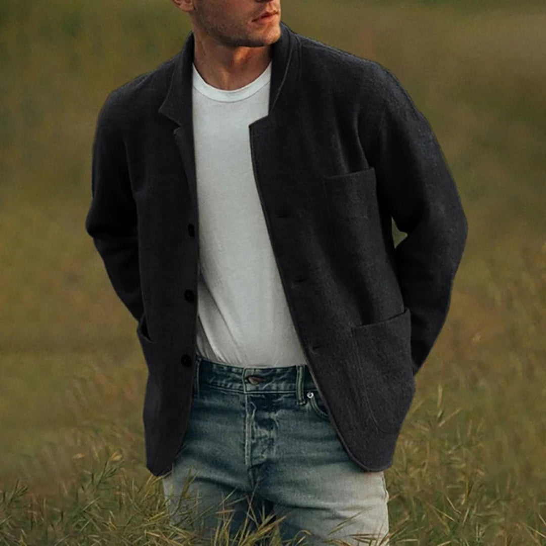Henrik – Herren Wolljacke mit Stehkragen