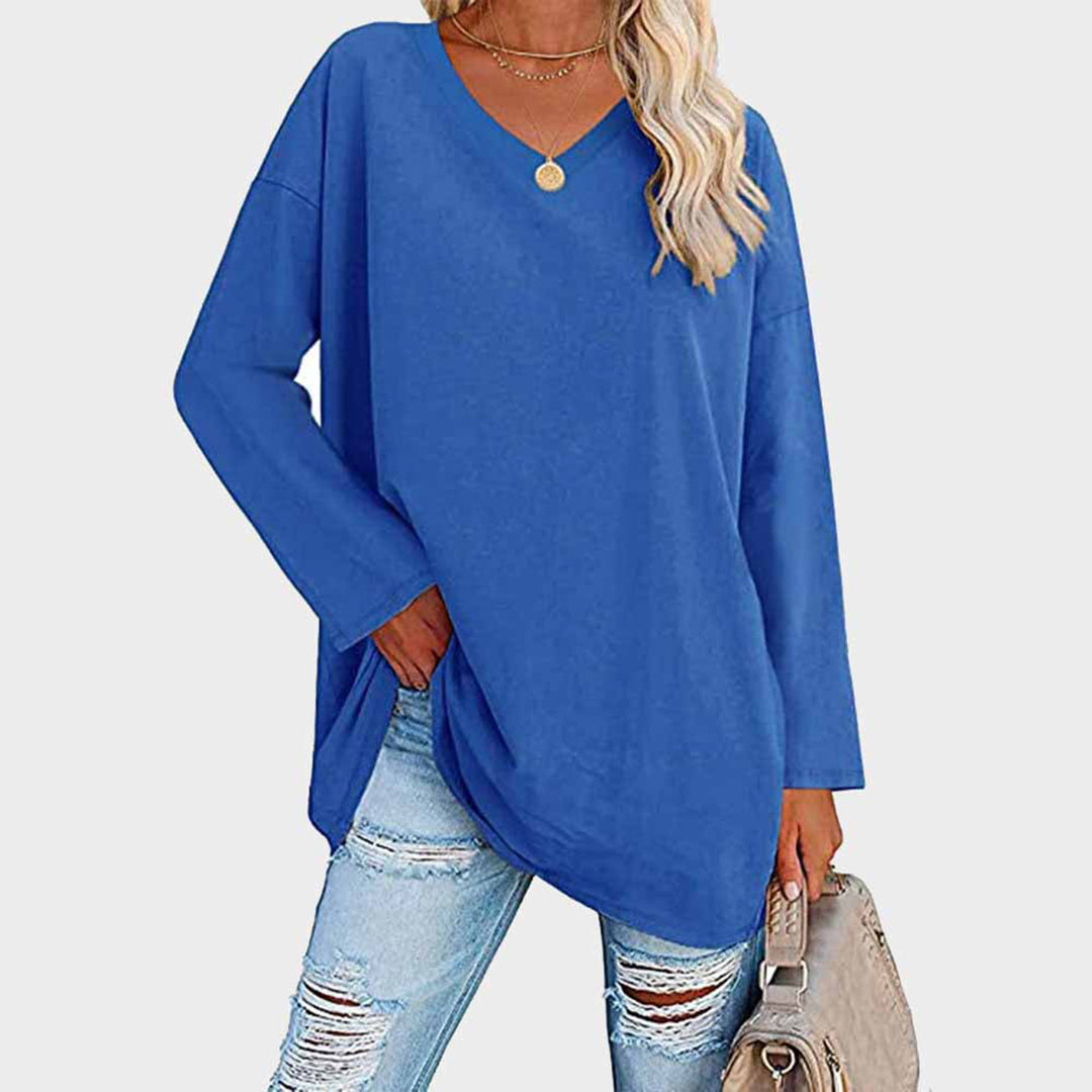 Mira – Damen Longshirt mit V-Ausschnitt