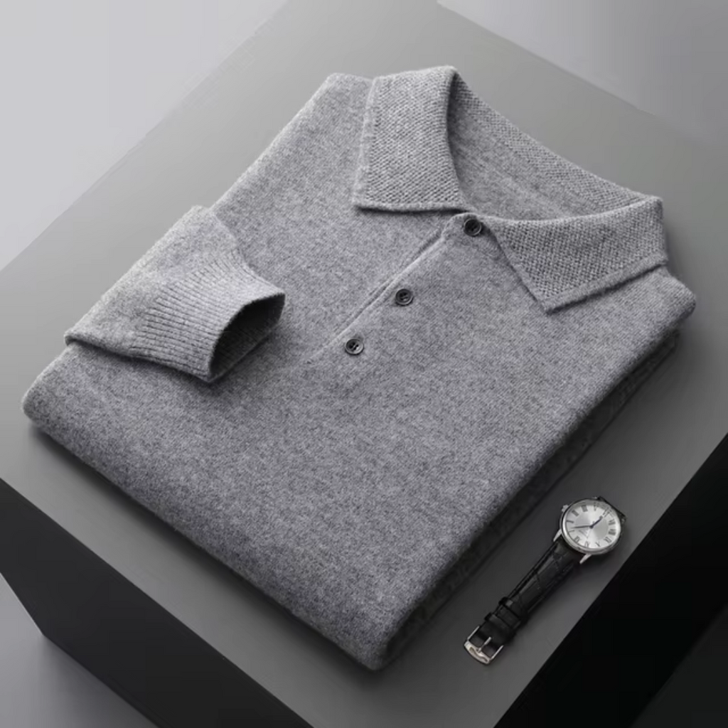 Alonso - Herren Pullover mit Polokragen und Knopfleiste
