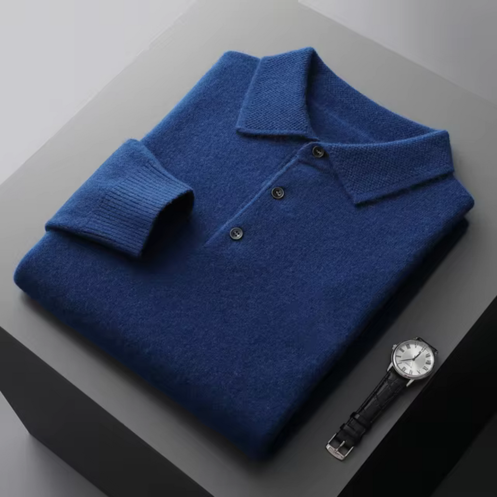 Alonso - Herren Pullover mit Polokragen und Knopfleiste