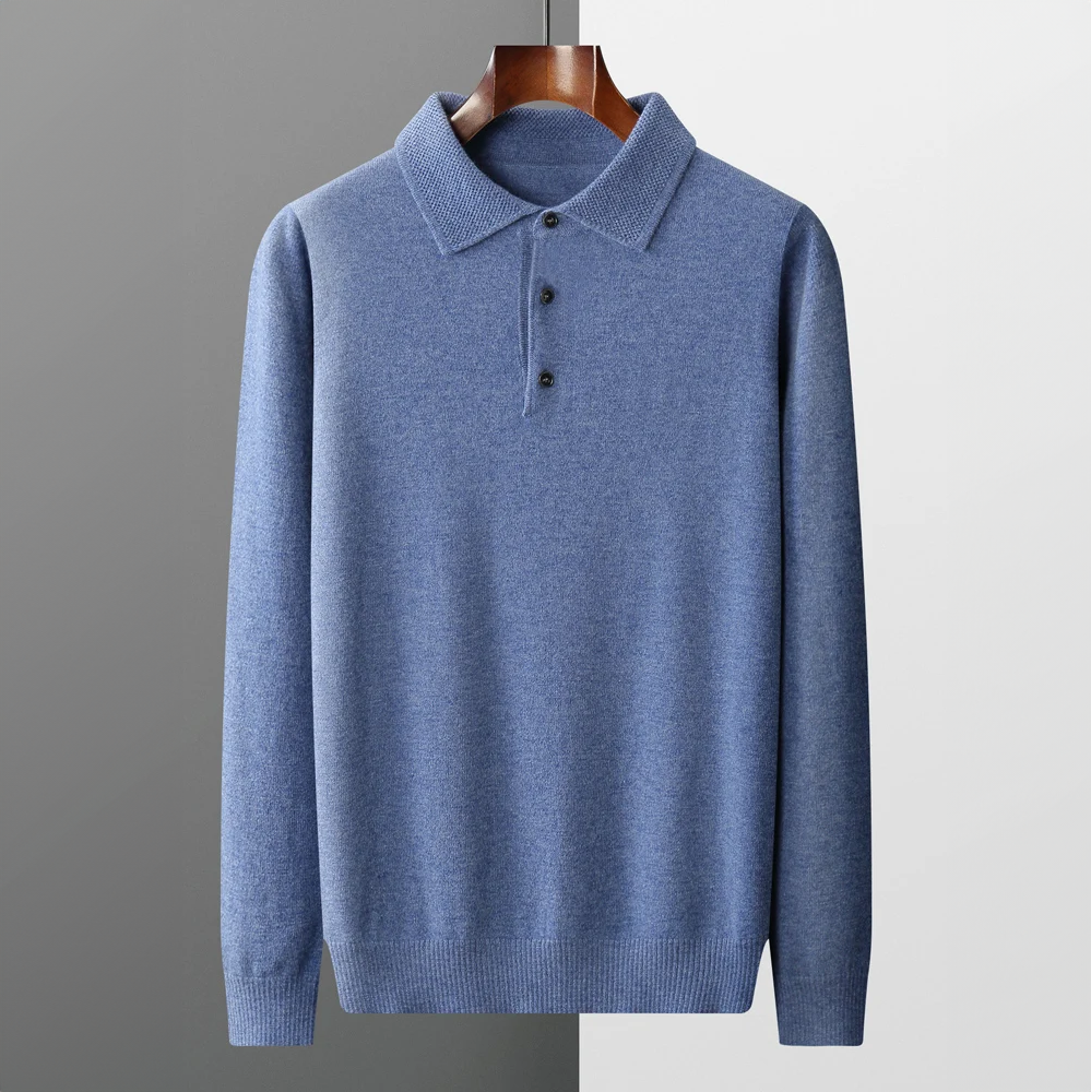 Alonso - Herren Pullover mit Polokragen und Knopfleiste