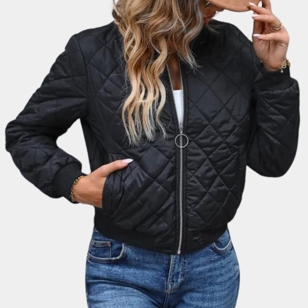 Elena - Gesteppte Woll Damen-Bomberjacke wasserdicht leicht Winter