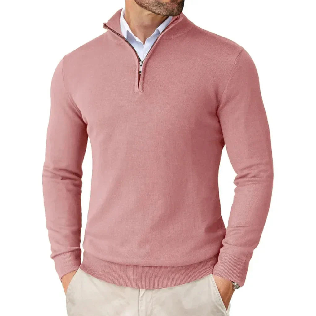 Adrian – Herren Pullover mit Reißverschluss Stehkragen