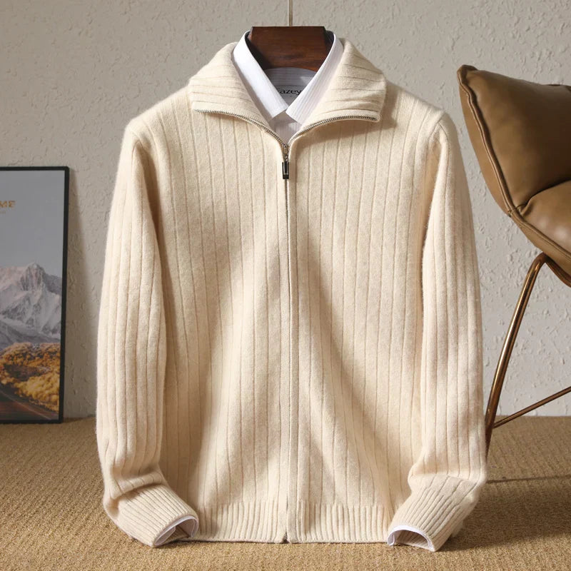 Oliver – Eleganter Strick-Zip-Pullover für Herren im modernen Winter-Look