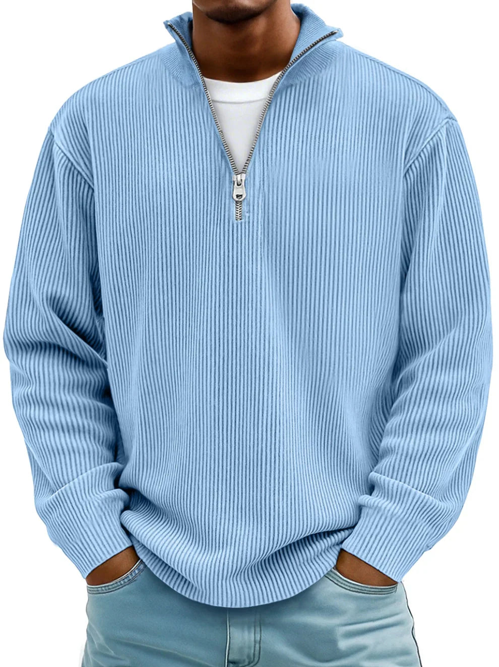 Tomasz – Herren Strickpullover mit Reißverschlusskragen