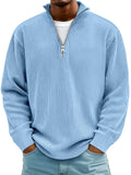 Theo – Gerippter Half-Zip-Strickpullover für Herren