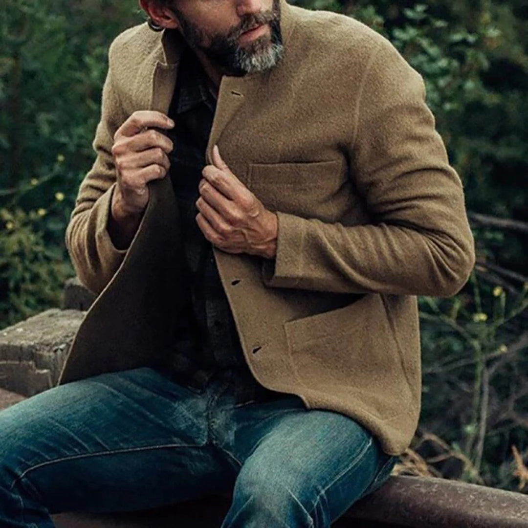 Henrik – Herren Wolljacke mit Stehkragen