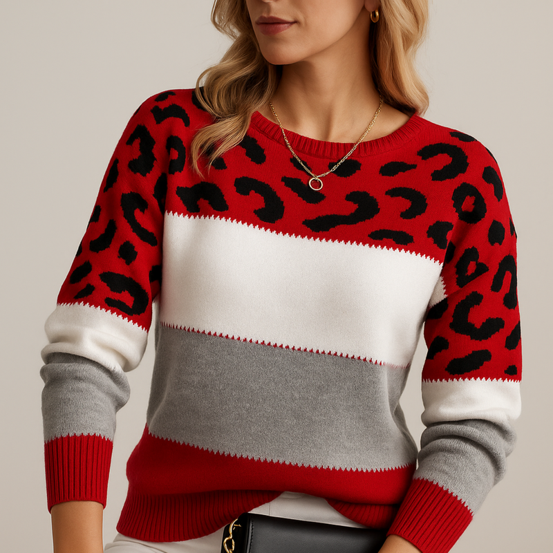 Chloe – Gemusterter Damen Strickpullover im modernen Casual-Stil