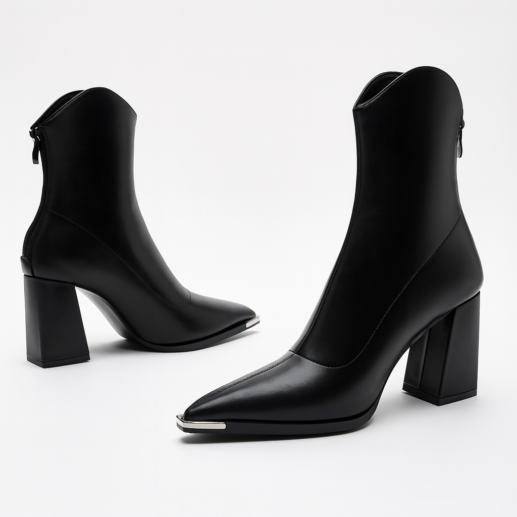 Paula – Elegante spitz zulaufende Damen Stiefeletten mit Absatz