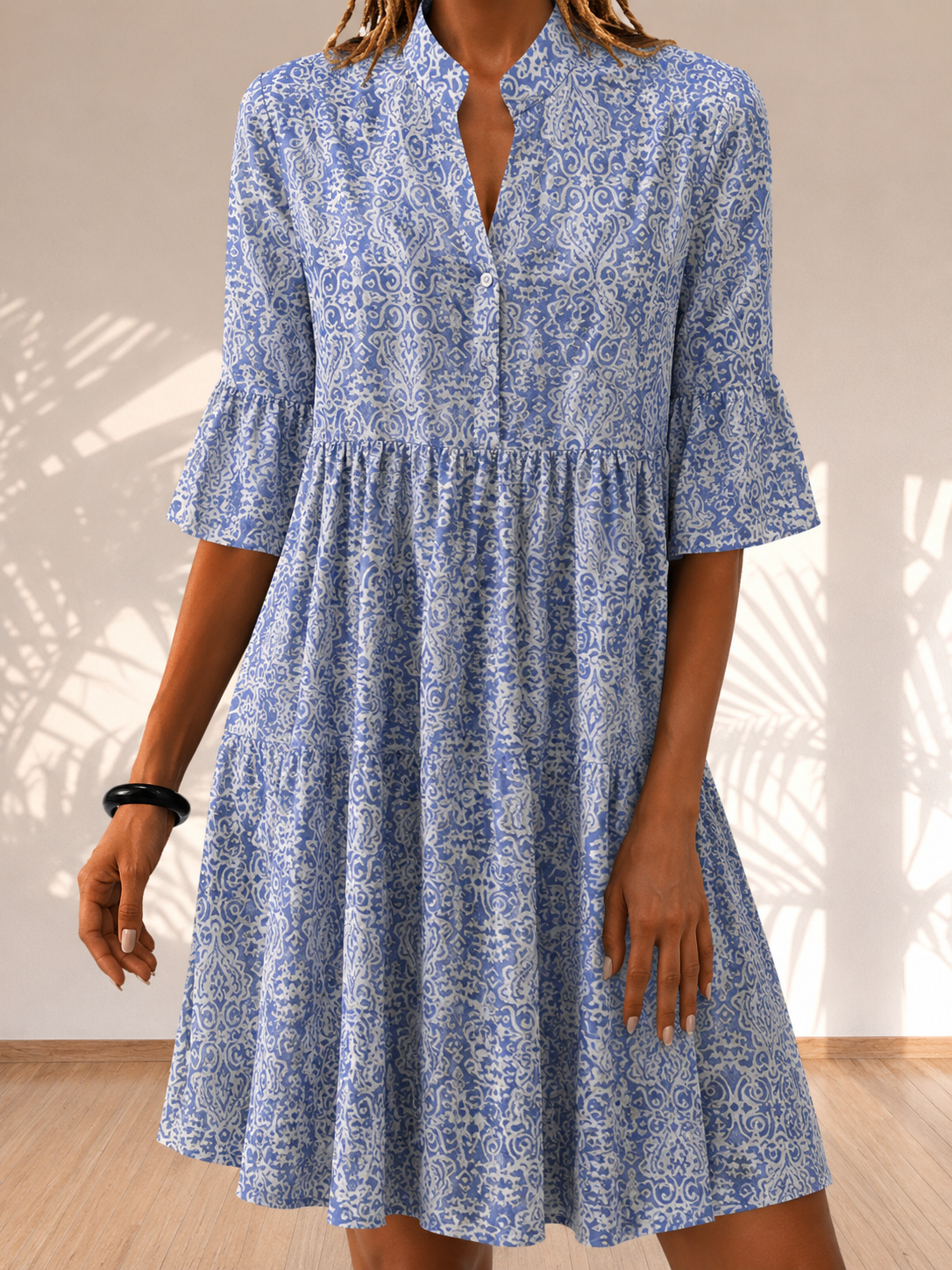 Mara – Damen Gemustertes Tunika Kleid