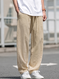 Felix – Locker geschnittene Leinenhose mit Kordelzug